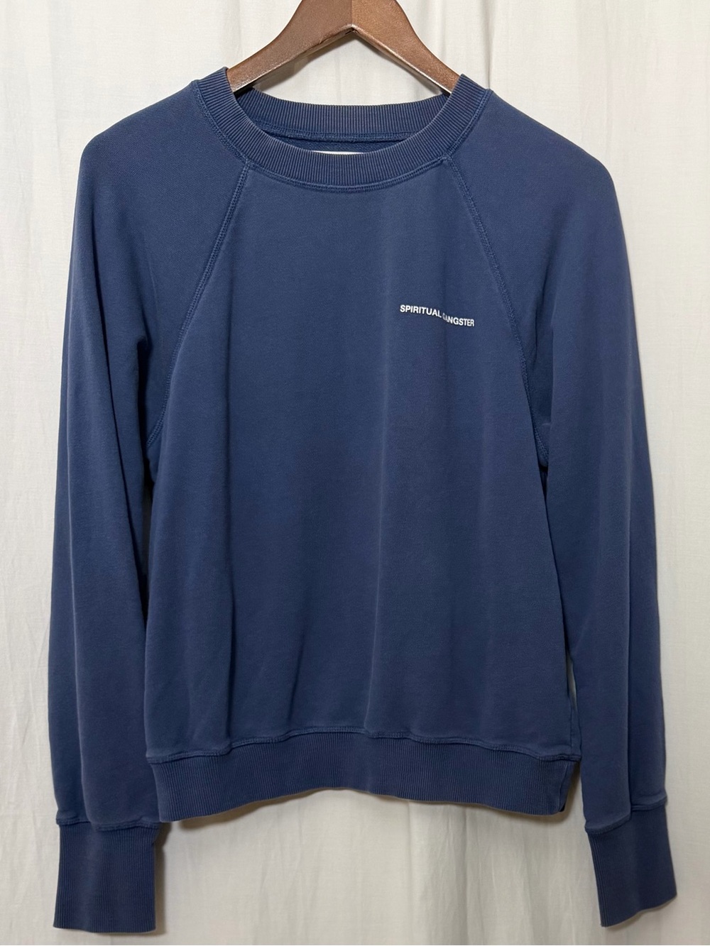 Spiritual Gangster Crewneck Sweatshirt wi. White Logo - Blue - S